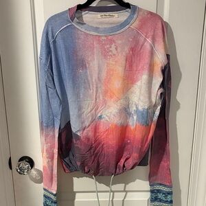 We The Free Pink and Blue Tie-Dye Sweatshirt